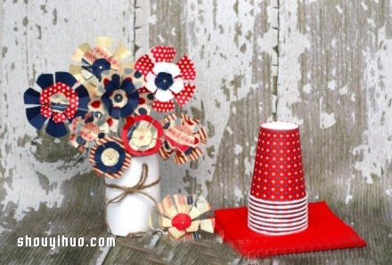 英伦风可爱色彩剪纸花手工制作图解教程 -  www.shouyihuo.com