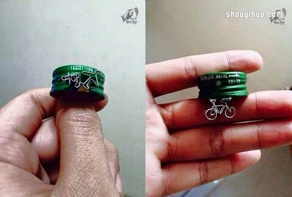 铁铝瓶盖废物利用DIY制作告白小手工艺品 -  www.shouyihuo.com