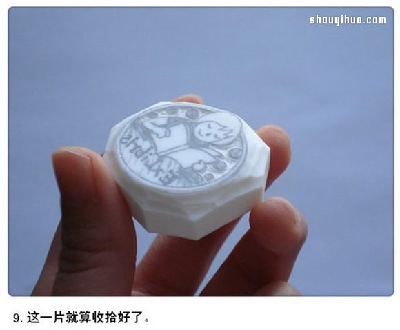 小女孩图案橡皮章藏书票DIY手工制作图解 -  www.shouyihuo.com