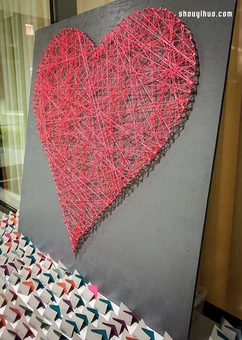 String Art艺术 利用钉子和线DIY装饰画 -  www.shouyihuo.com