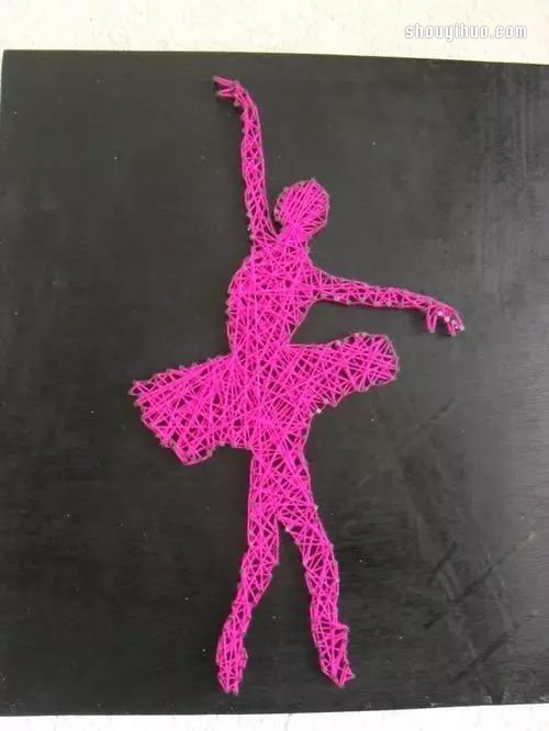 String Art艺术 利用钉子和线DIY装饰画 -  www.shouyihuo.com