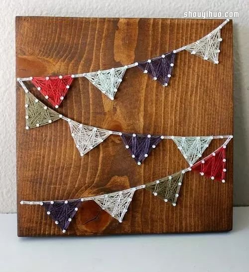 String Art艺术 利用钉子和线DIY装饰画 -  www.shouyihuo.com