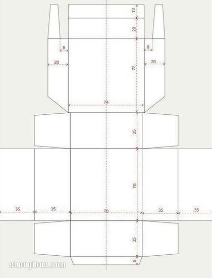 月饼盒手工制作带展开图 月饼包装盒的折法教程 -  www.shouyihuo.com