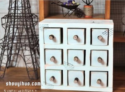 木工+铁罐 DIY手工制作分类多多的收纳柜 -  www.shouyihuo.com