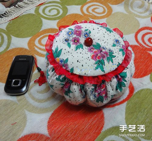 布艺南瓜收纳篮的DIY制作方法详细图解教程 -  www.shouyihuo.com