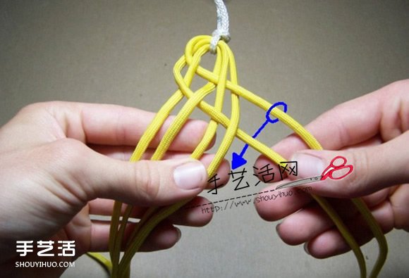 六股绳手链的编法图解 六股绳编手链的方法 -  www.shouyihuo.com