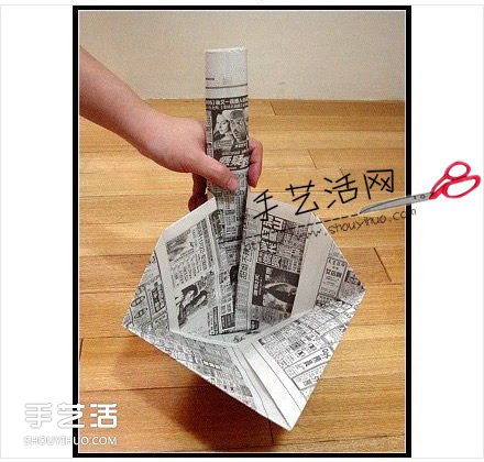 簸箕的折法图解 废旧报纸折簸箕的方法教程 -  www.shouyihuo.com