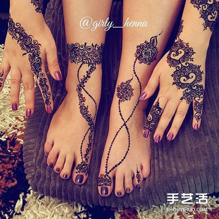 Henna印度传统人体彩绘 不用纹身也能美美的 -  www.shouyihuo.com
