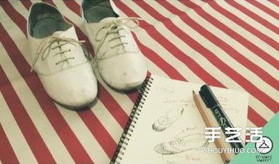 白色旧鞋子手绘改造DIY图解教程 -  www.shouyihuo.com