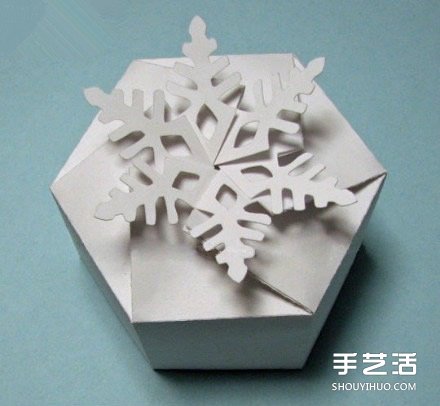 圣诞节礼盒包装制作 漂亮雪花纸盒的折法图解 -  www.shouyihuo.com