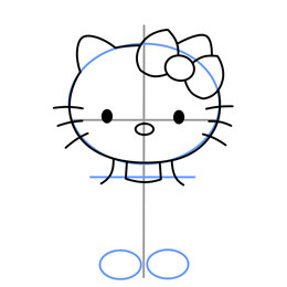 Hello Kitty简笔画的画法 猫咪简笔画教程 - www.shouyihuo.com