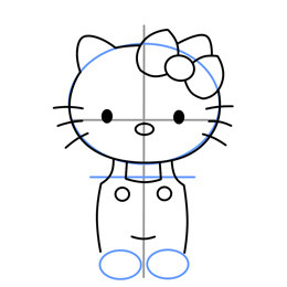 Hello Kitty简笔画的画法 猫咪简笔画教程 - www.shouyihuo.com