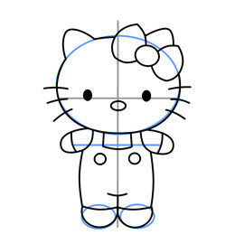 Hello Kitty简笔画的画法 猫咪简笔画教程 - www.shouyihuo.com