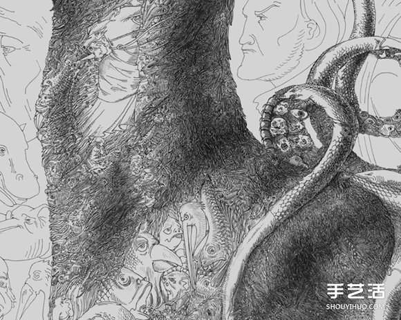 细节藏在近观处，百幅插画绘制而成的画作 - www.shouyihuo.com