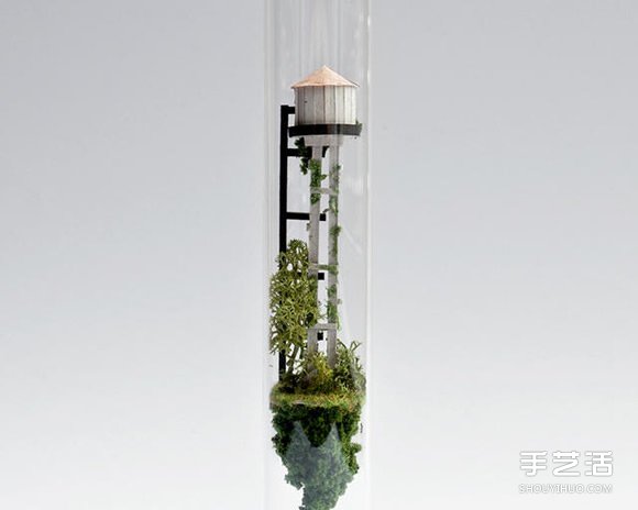 硬纸板和树枝变废为宝 DIY玻璃试管中的世界 -  www.shouyihuo.com