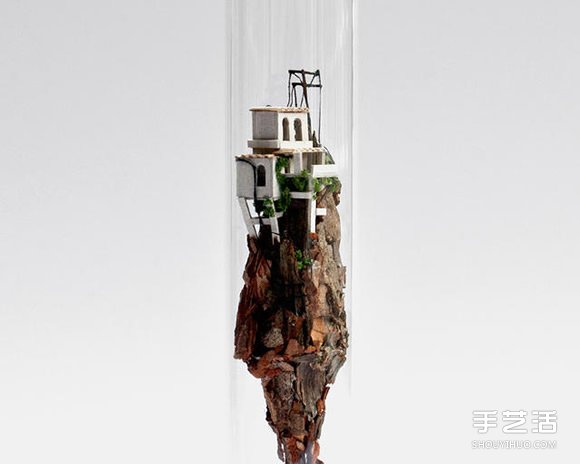 硬纸板和树枝变废为宝 DIY玻璃试管中的世界 -  www.shouyihuo.com