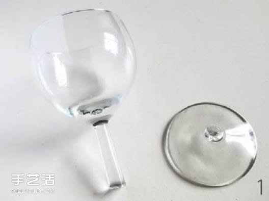 坏掉的高脚玻璃杯DIY手工制作玻璃罩的方法 -  www.shouyihuo.com