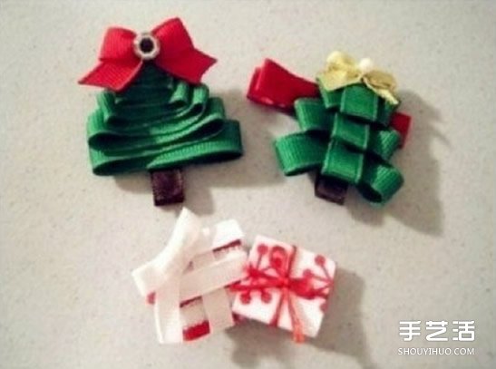 简单绸带圣诞树制作方法 圣诞树DIY图解教程 -  www.shouyihuo.com