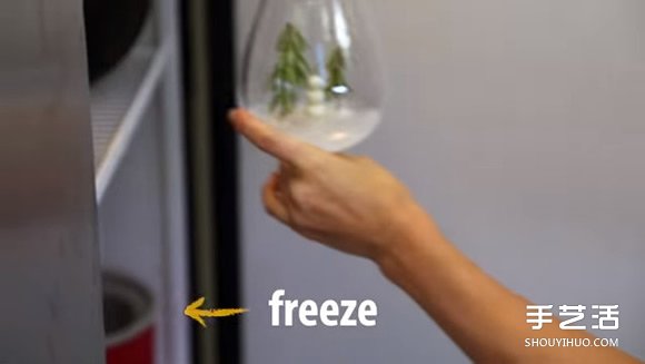 高脚玻璃杯DIY手工制作浪漫雪景造型杯的方法 -  www.shouyihuo.com