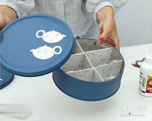 铁盒子废物利用DIY手工制作储物收纳盒的方法 -  www.shouyihuo.com