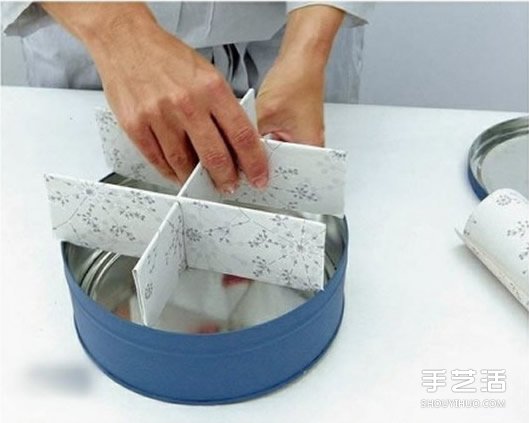 铁盒子废物利用DIY手工制作储物收纳盒的方法 -  www.shouyihuo.com