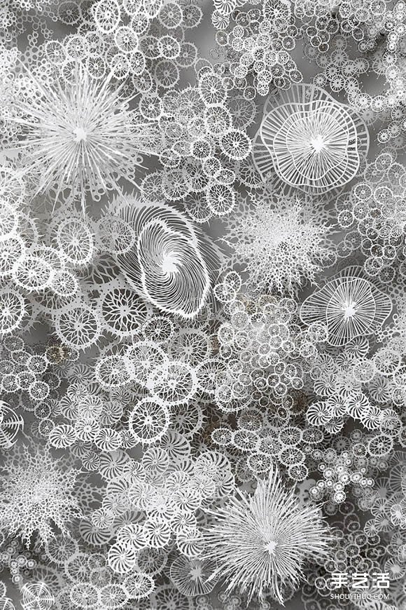 以细菌、结晶等为灵感创作的立体纸雕作品 -  www.shouyihuo.com
