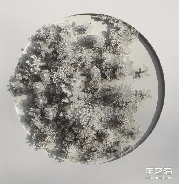 以细菌、结晶等为灵感创作的立体纸雕作品 -  www.shouyihuo.com
