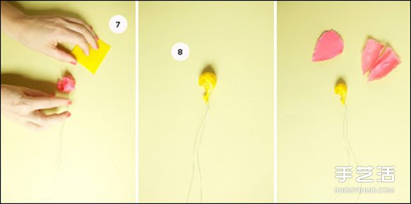 皱纹纸花的折法及制作美丽头箍的教程图解 -  www.shouyihuo.com