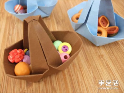 怎么折纸篮子 简单篮子的折法图解教程 -  www.shouyihuo.com