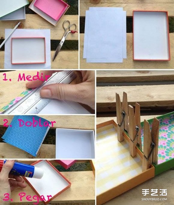 鞋盒盖子废物利用DIY手工制作漂亮家居挂饰 -  www.shouyihuo.com