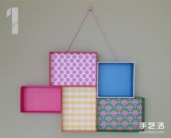 鞋盒盖子废物利用DIY手工制作漂亮家居挂饰 -  www.shouyihuo.com