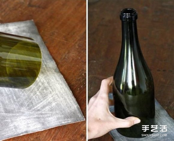 啤酒瓶废物利用DIY手工制作精美烛台的方法 -  www.shouyihuo.com