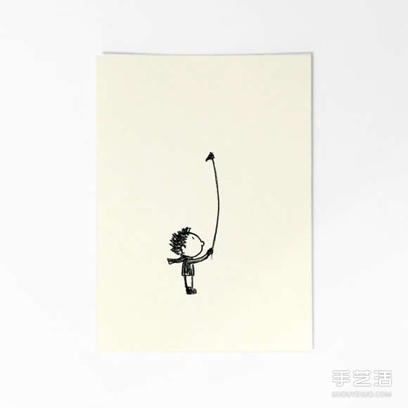 简单的明信片上手绘插图 用咖啡渍来完美收尾 -  www.shouyihuo.com