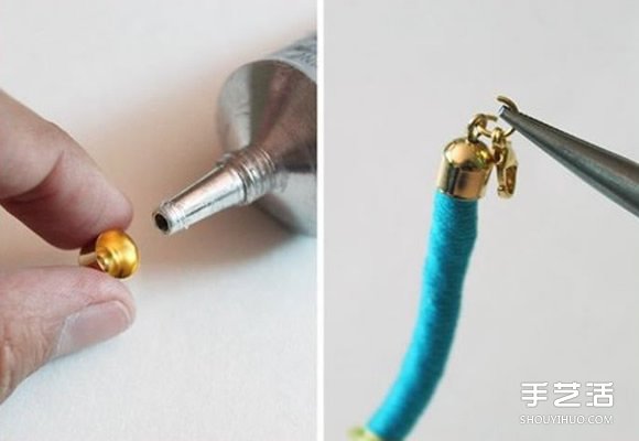 民族风缠线手镯DIY 简单自制绕线手链的步骤 -  www.shouyihuo.com