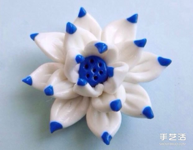 超轻粘土莲花DIY教程 用粘土制作莲花的过程 -  www.shouyihuo.com