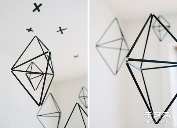 吸管挂饰手工DIY 立方体挂饰用吸管制作 -  www.shouyihuo.com