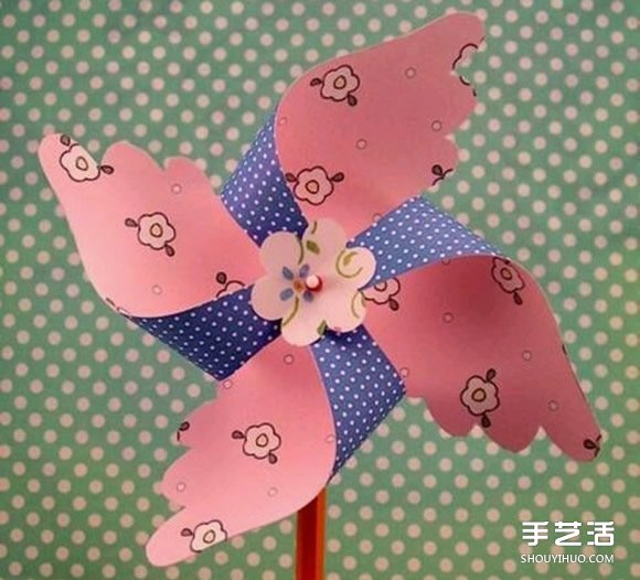 幼儿八叶纸风车的做法 手工双层纸风车的做法 -  www.shouyihuo.com