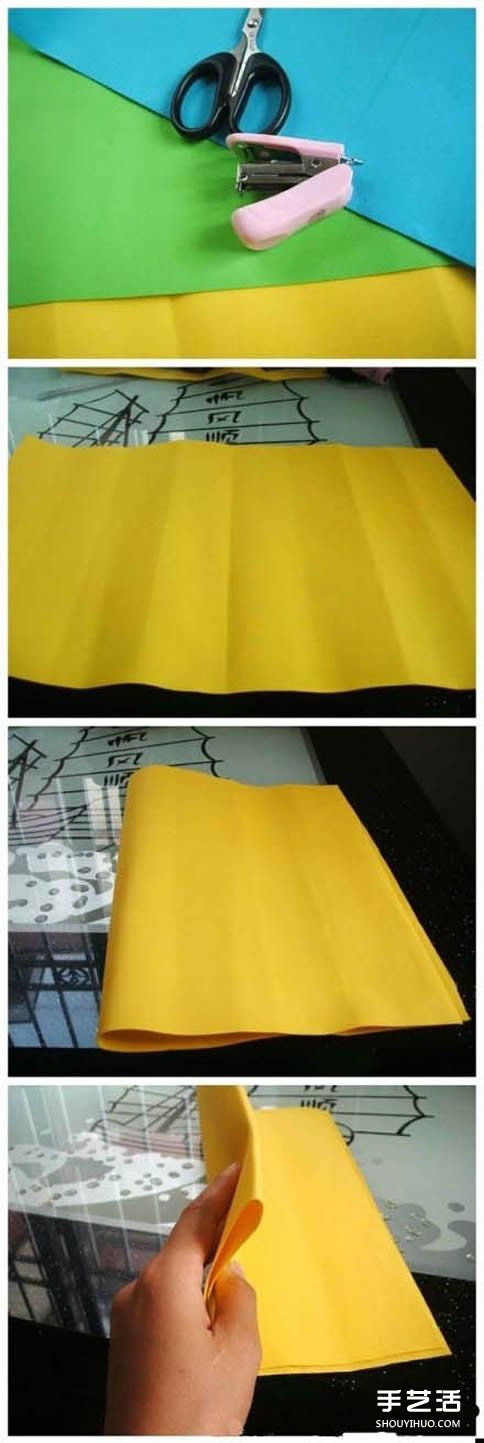 如何用海绵纸折玫瑰花 海绵纸玫瑰花折法图解 -  www.shouyihuo.com