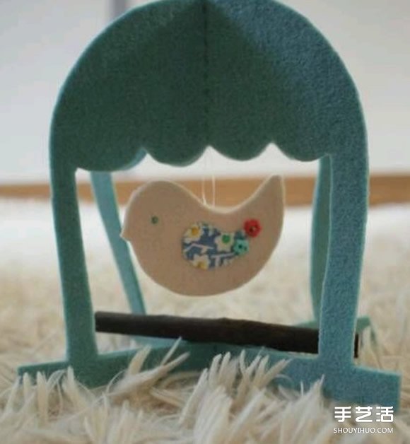 不织布鸟笼制作图解 手工布艺鸟笼挂饰DIY教程 -  www.shouyihuo.com
