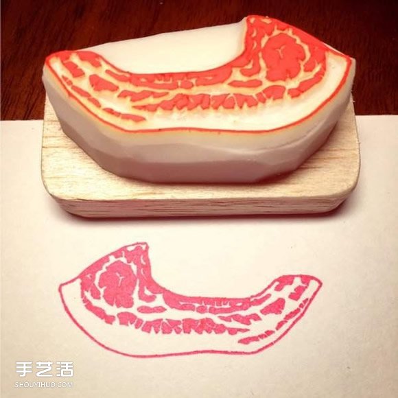 超逼真的肉块橡皮图章 小心被汪星人吃下肚呀 -  www.shouyihuo.com