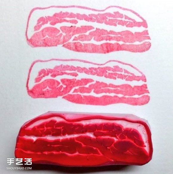 超逼真的肉块橡皮图章 小心被汪星人吃下肚呀 -  www.shouyihuo.com