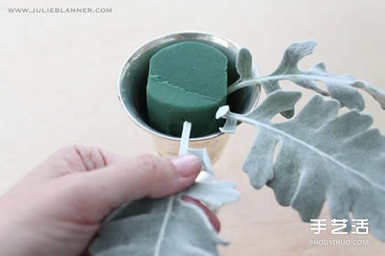 简易插花入门教程图解 所用花器是废旧圣杯~ -  www.shouyihuo.com