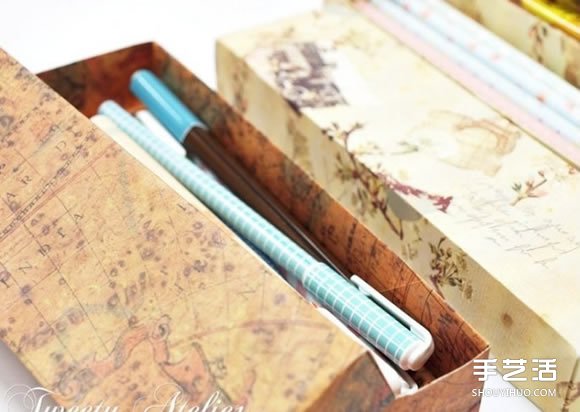 有盖长方形笔盒的折法 折纸项链包装盒图解 -  www.shouyihuo.com