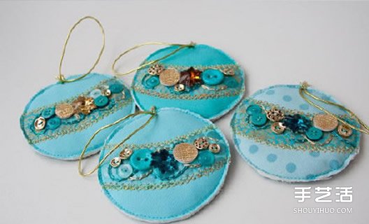 不织布挂件手工制作 圆形刺绣风挂饰DIY图解 -  www.shouyihuo.com