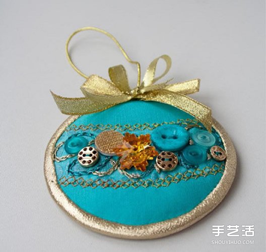 不织布挂件手工制作 圆形刺绣风挂饰DIY图解 -  www.shouyihuo.com