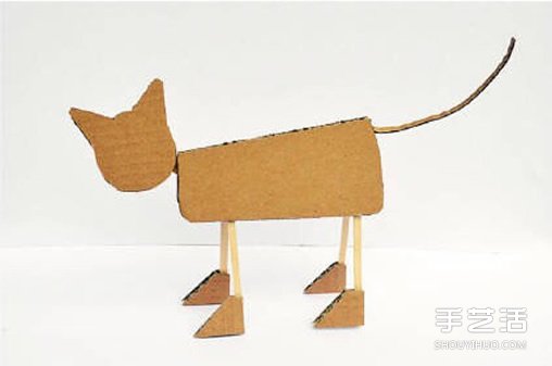 站立的小猫手工制作 幼儿制作小猫的方法教程 -  www.shouyihuo.com