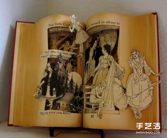 经典书籍上的雕塑作品 艺术般的立体纸雕图片 -  www.shouyihuo.com