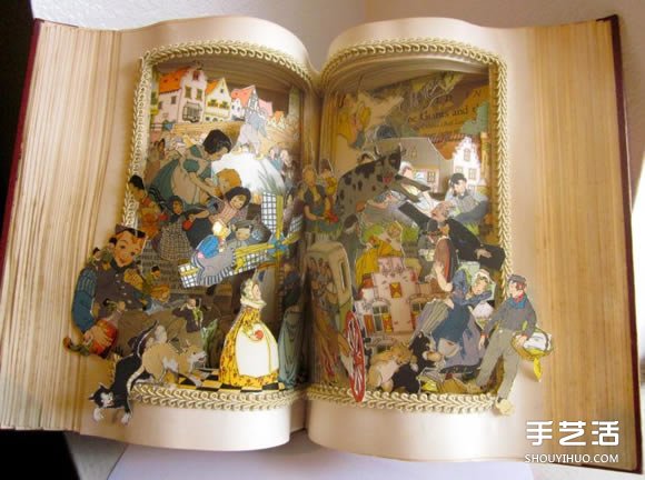 经典书籍上的雕塑作品 艺术般的立体纸雕图片 -  www.shouyihuo.com