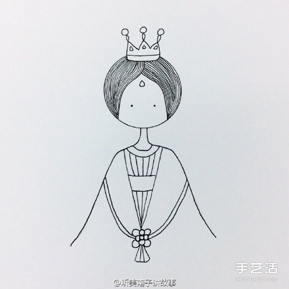 卡通灰姑娘简笔画的画法 简笔画灰姑娘的图片 - www.shouyihuo.com