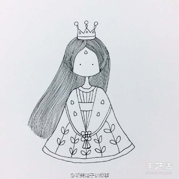 卡通灰姑娘简笔画的画法 简笔画灰姑娘的图片 - www.shouyihuo.com